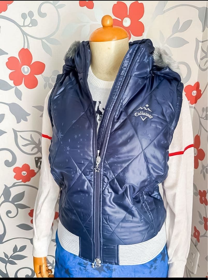 キャロウェイ【新品】ゴルフウェア〈特典有〉４WAY ダウン 保温 ネイビー