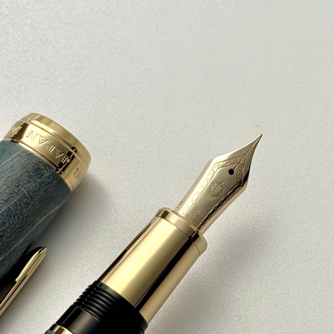 美品未使用 sailor セーラー万年筆 ハードメープル インディゴ 21金