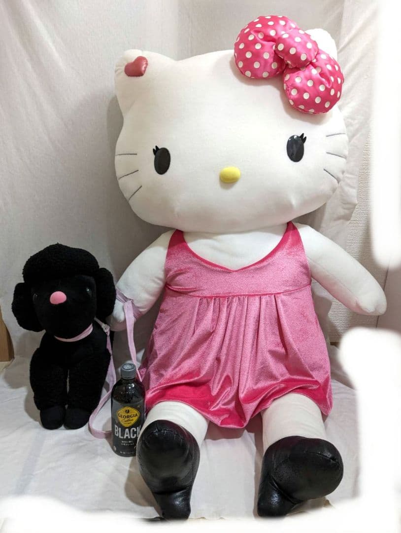 T*o様 【ハローキティ】 ぬいぐるみ 特大 ピンク ドレス トイ・プードル付き