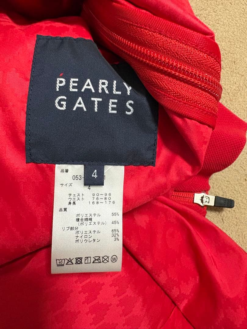 ★美品　PEARLY GATES ジップアップジャケット レッド サイズ4