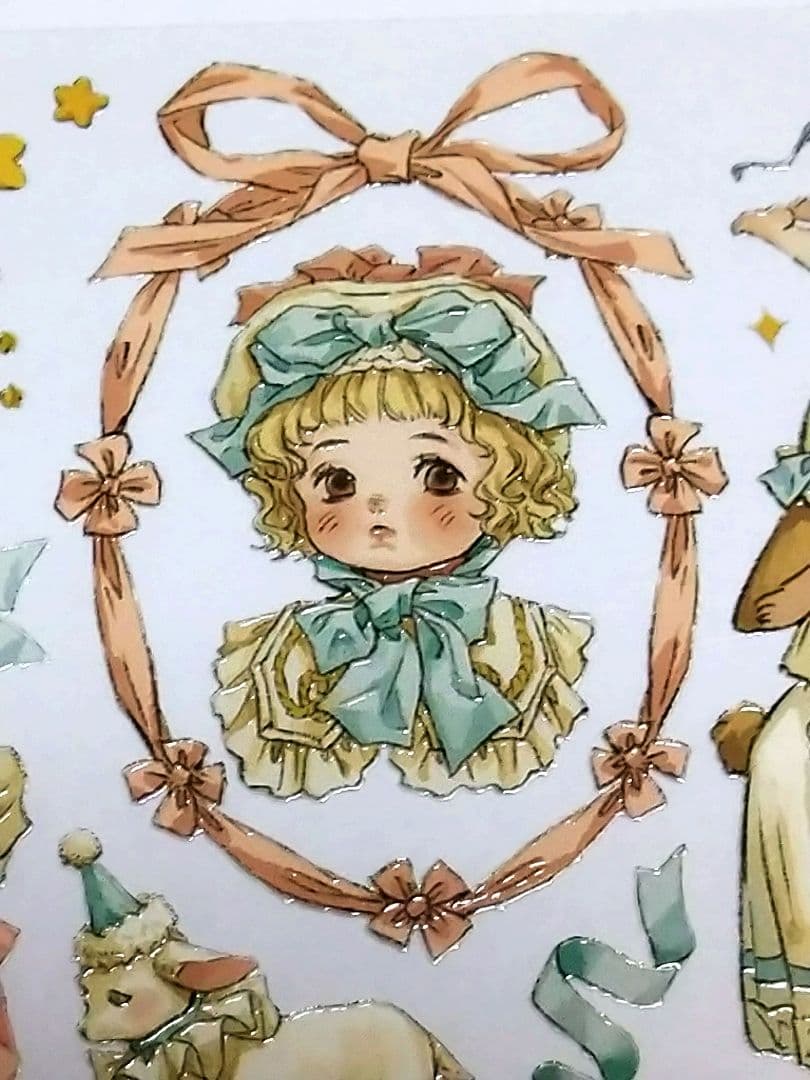 ✩SALE☆J448＃奶油贝利尼(水晶)切り売り海外人物マステ女の子