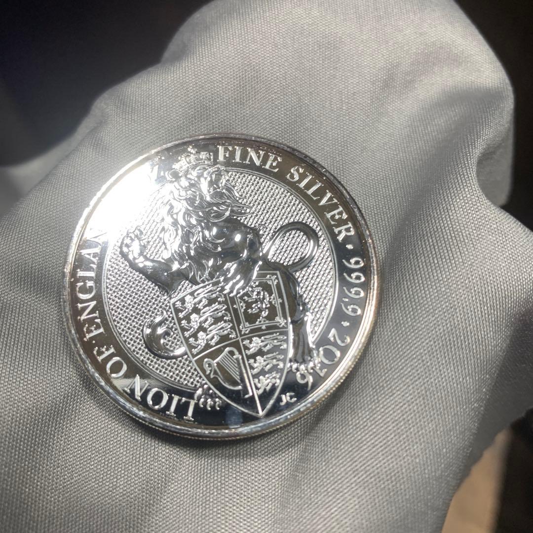 S3 純銀貨 2オンス クイーンズビースト　2016 ライオン・イングランド