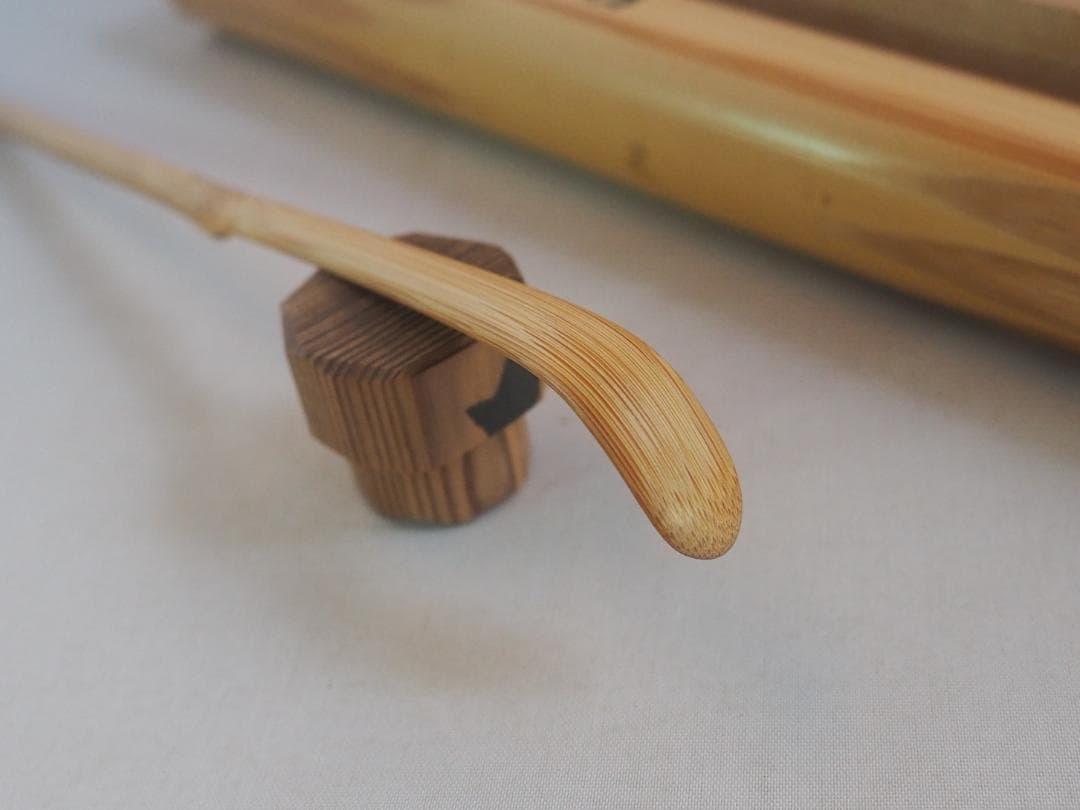 大徳寺511世管長 立花大亀造『竹茶杓』銘：好日（こうじつ）共箱・共筒