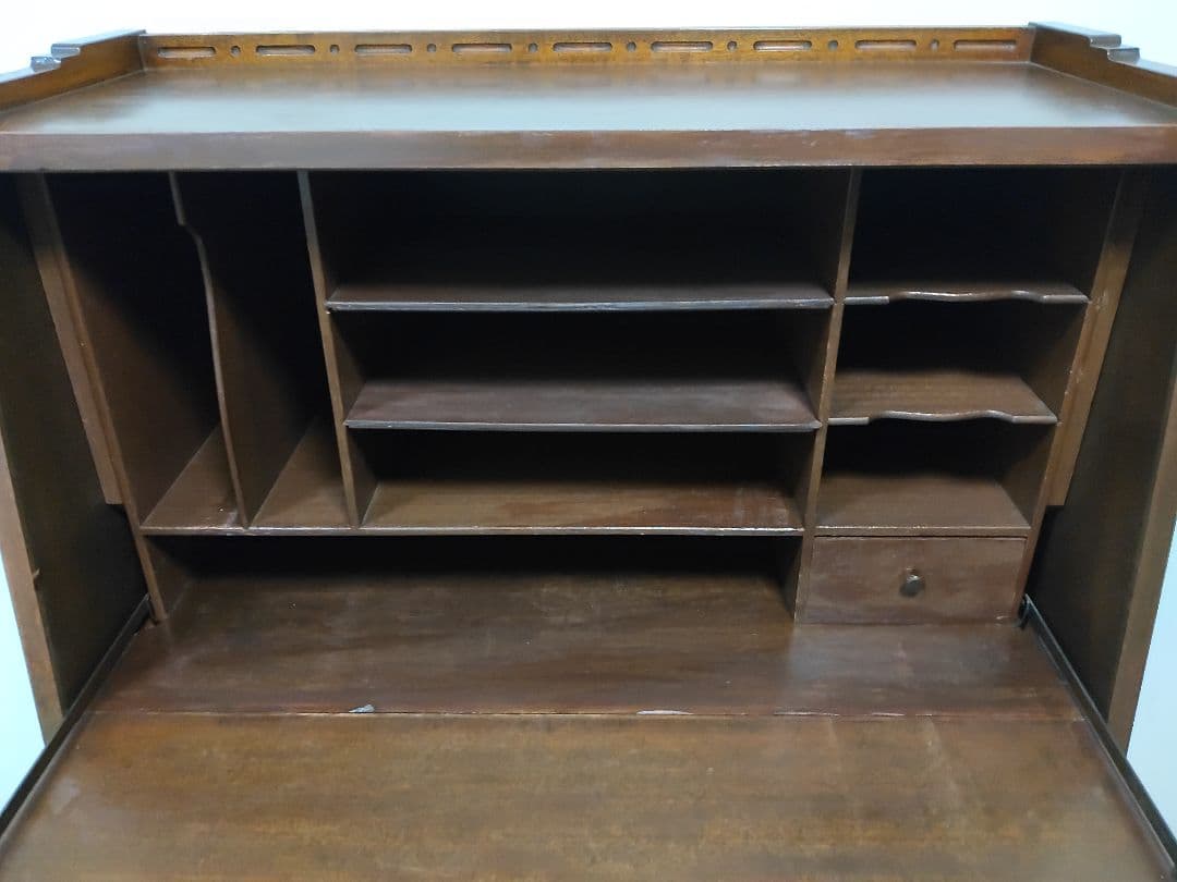 希少 神戸洋家具 メープル不二屋 ライティングビューロー マホガニー デスク