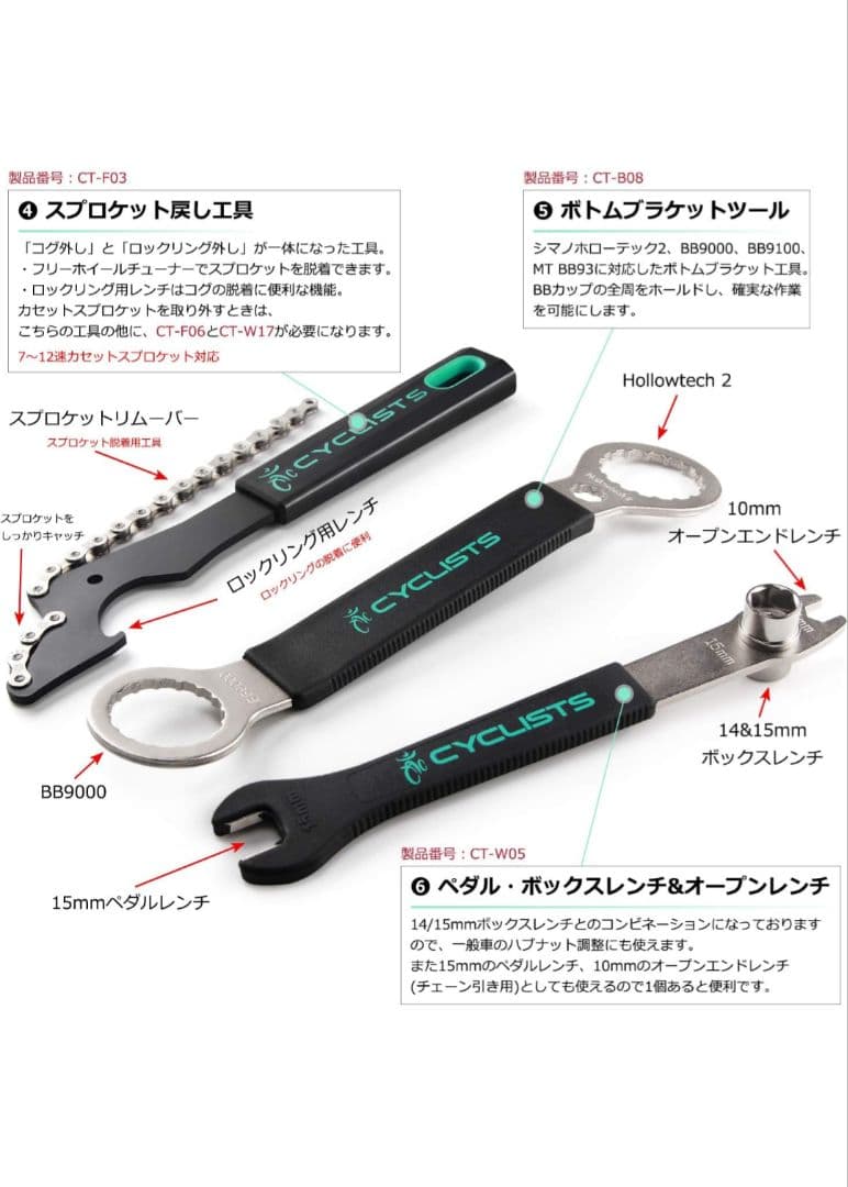 CYCLISTS 自転車専用ツール23点セット シマノ対応