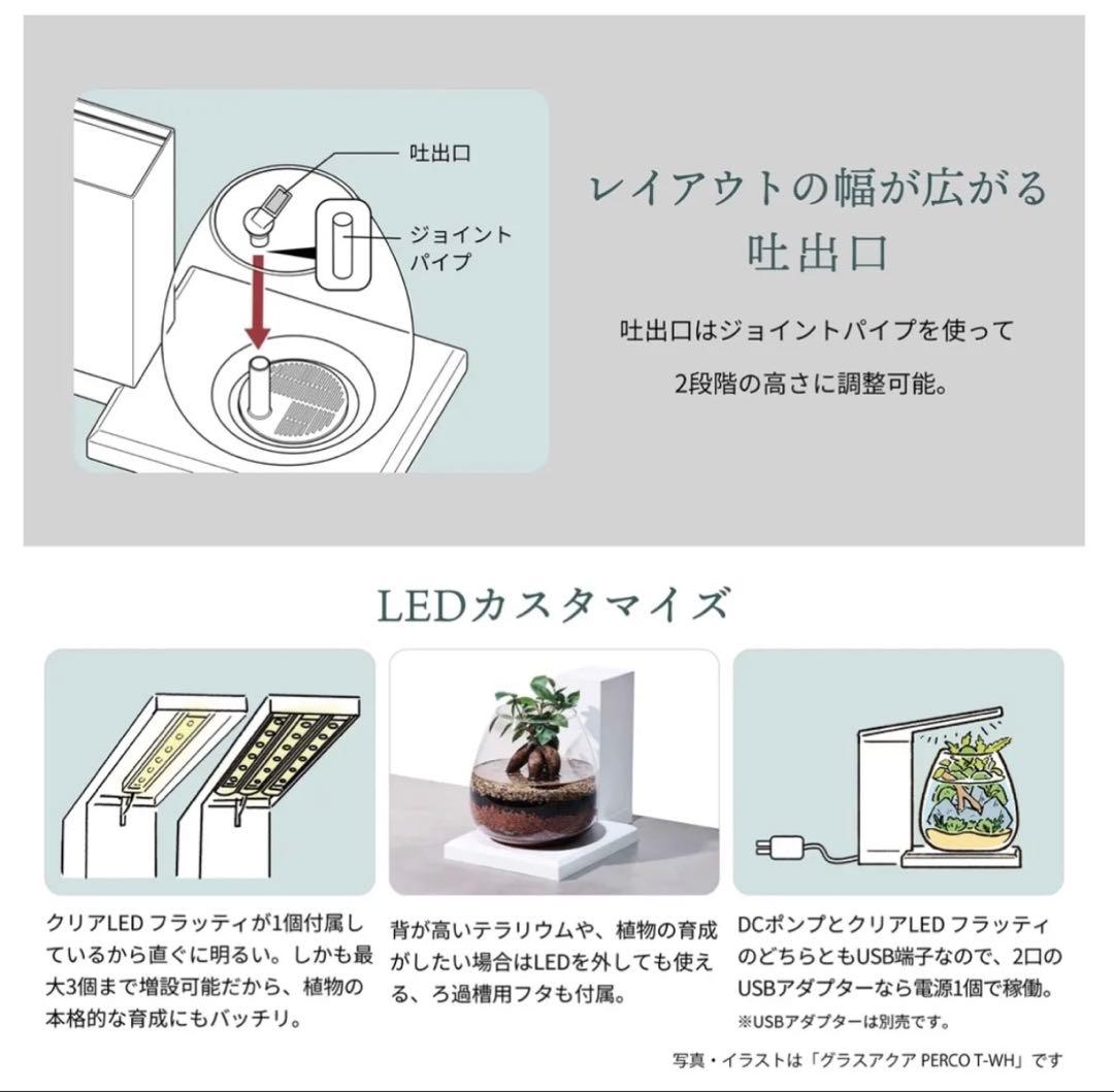 GEX グラスアクア PERCO オールインワン水槽ペルコ ★LED2個おまけ