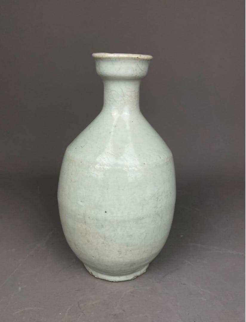 李朝 高麗 青磁徳利 花瓶 花道具 朝鮮半島 高麗青磁盤口花瓶 青磁釉盤口瓶