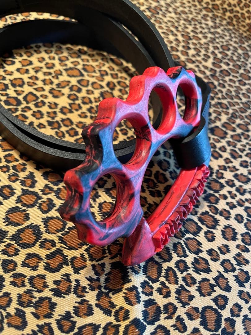 赤黒　ナックル　ドッグ　リード　本革