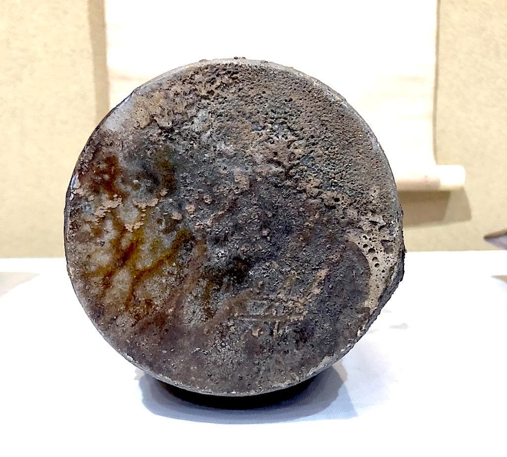 備前花瓶３点　左・木村友敬、中・末石高仙、右・不明、箱無　無傷　在銘　まとめて。