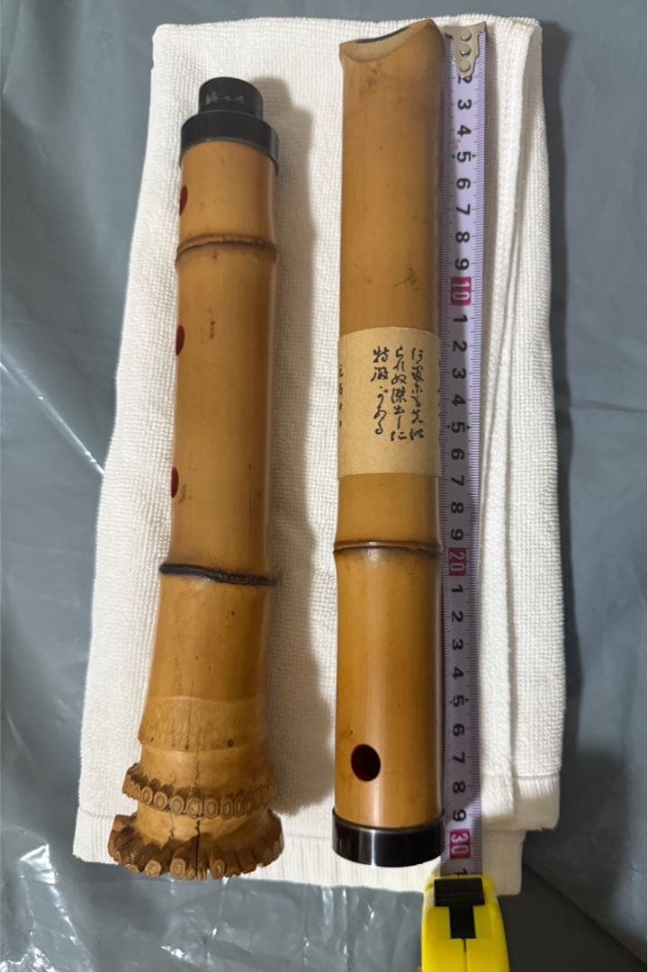 日本美術　精華尺八　一尺八寸菅　和楽器　精華銘　釜山