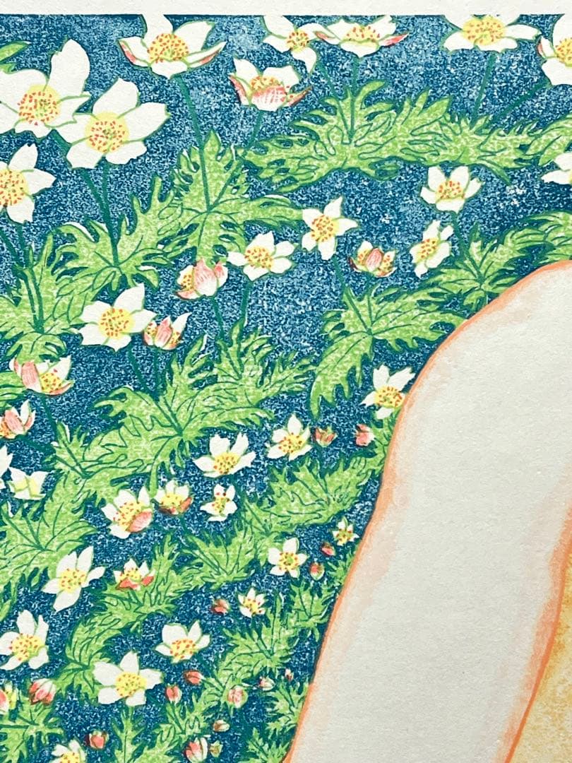 木版画『二輪草』 ニリンソウ