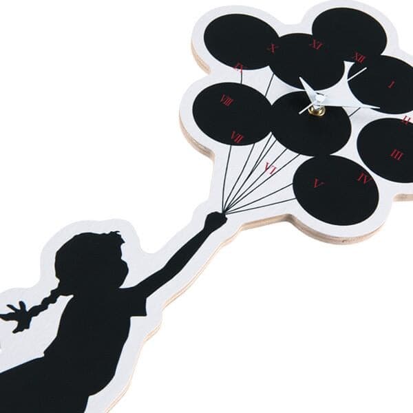 Wall Clock Flying Balloon カリモク BANKSY
