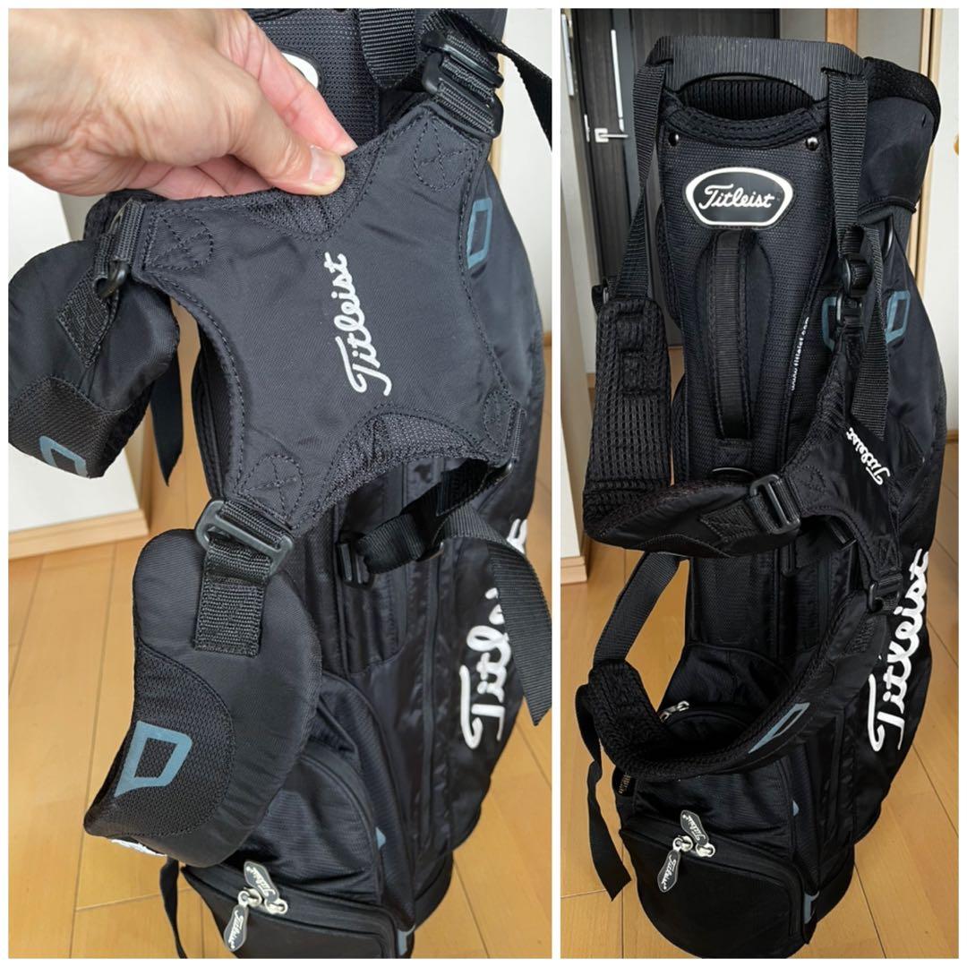 良品Titleistタイトリスト スタンド式キャディバッグ 軽量　９型　ブラック
