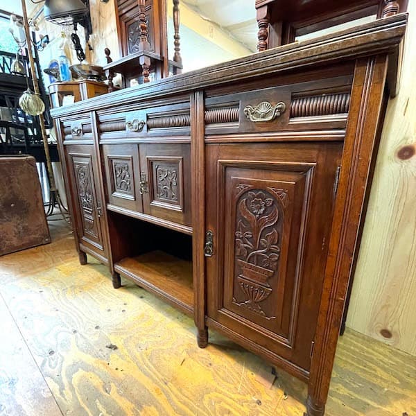 関西限定　送料別　アンティーク　ミラー付きサイドボード　飾り棚　キュリオケース