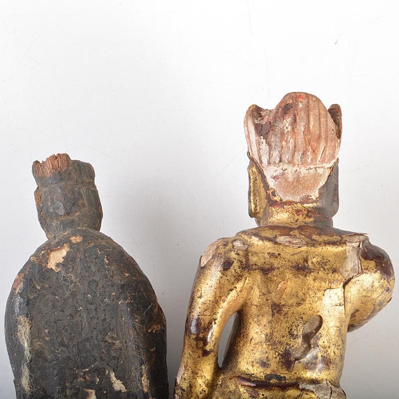 仏教美術　木彫など　懐中仏　仏像　人物像　4点まとめて　M　R7450