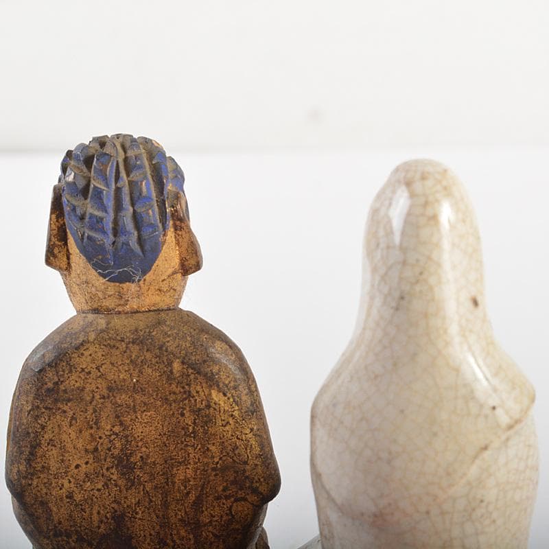 仏教美術　木彫など　懐中仏　仏像　人物像　4点まとめて　M　R7450