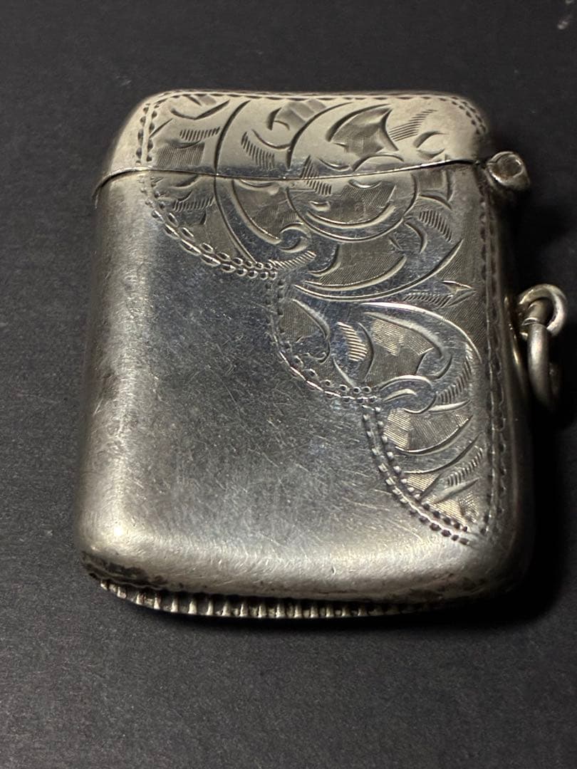 英国アンティーク 1911年 純銀マッチケース 銀無垢スターリングシルバー英国製