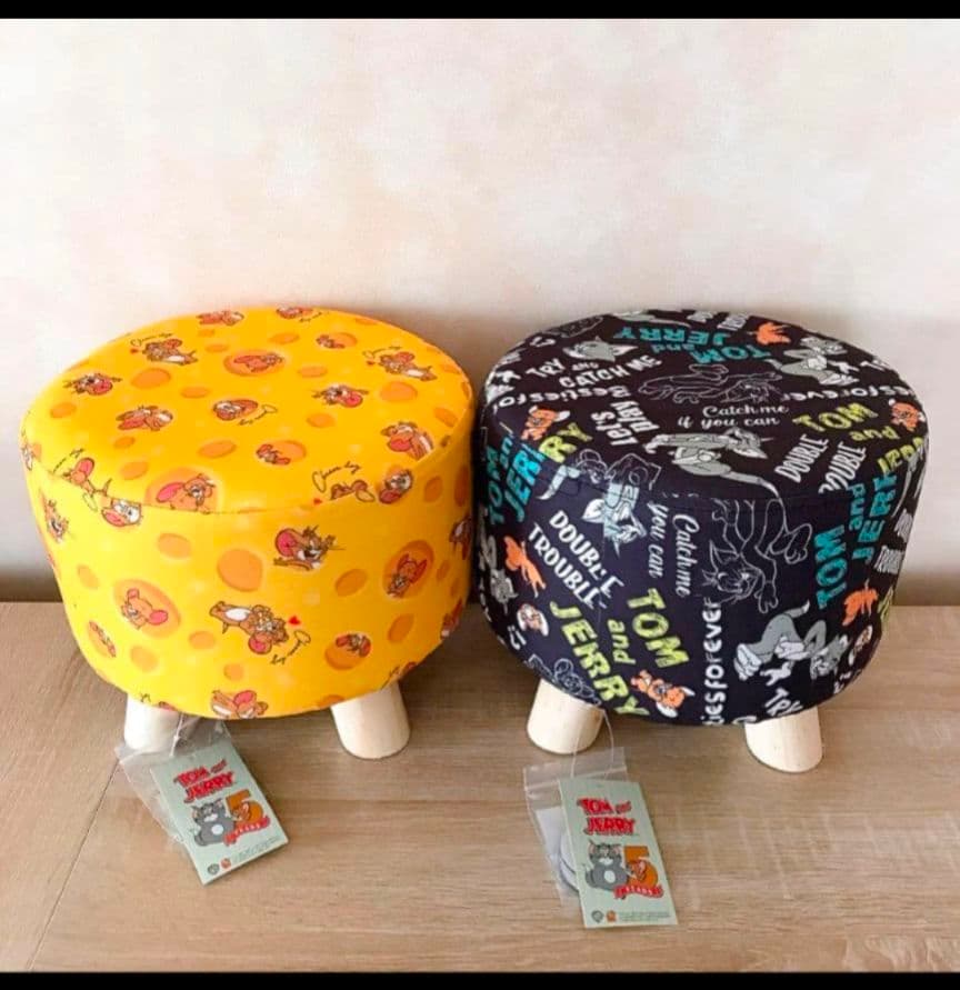トムとジェリー くつろぎスツール イエロー ブラック ２点 セット ④