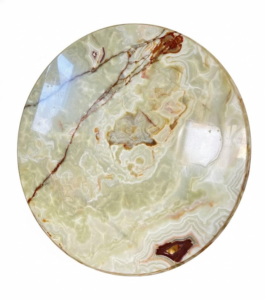 天然オニキス φ1000mm｜1枚物 天然石天板 脚付き ラウンドテーブル