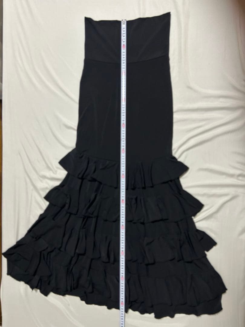 フラメンコ 衣装 ファルダ スカート 黒