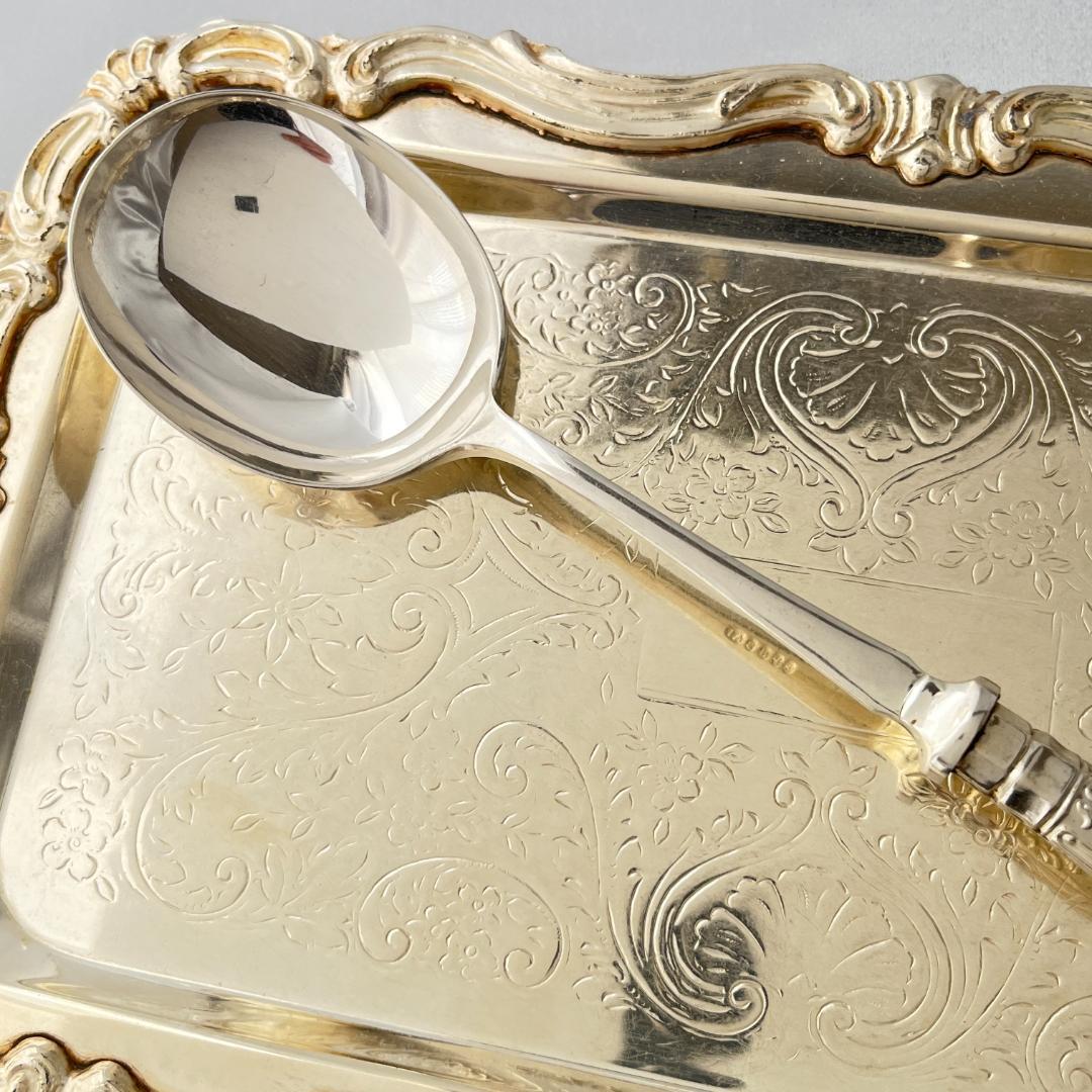 【C H Beatson】【純銀ハンドル】キングスパターン ベリースプーン