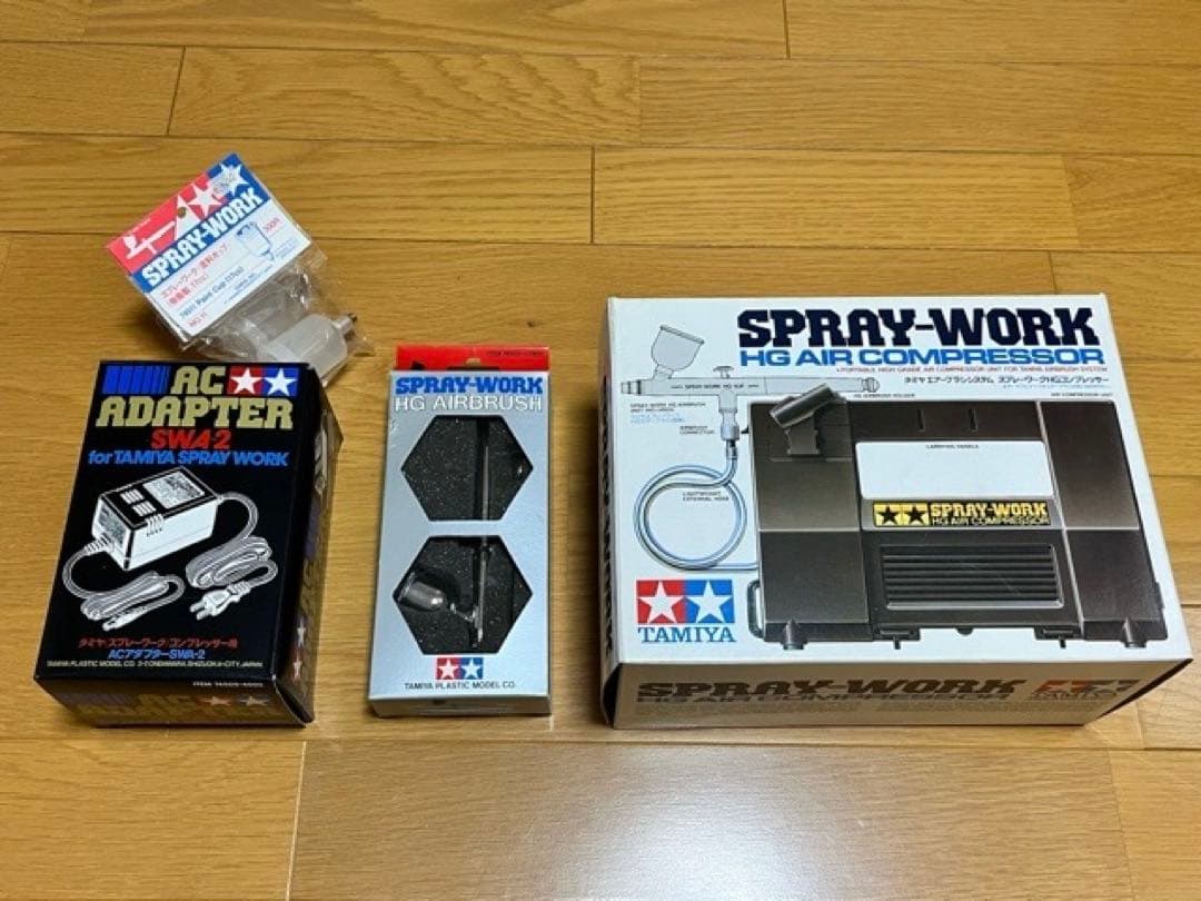 Una様TAMIYA SPRAY-WORK HGエアコンプレッサーエアブラシ一式