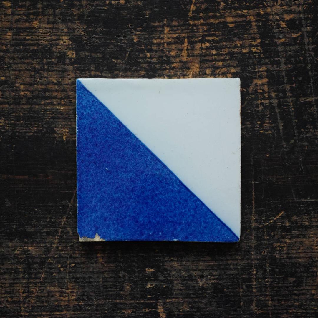 18世紀オランダ デルフトタイル 幾何学文 d / アンティーク 阿蘭陀 和蘭