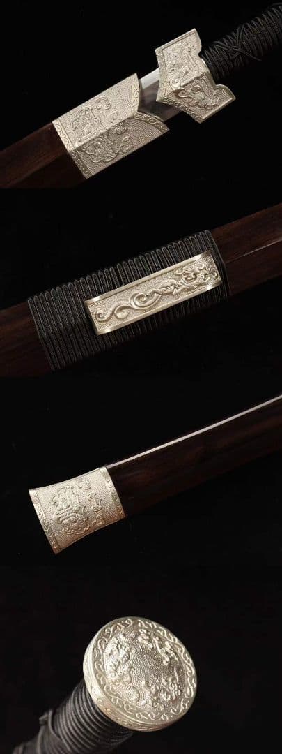 【白銅漢剣】 古兵器 武具　刀装具　日本刀　模造刀 居合刀