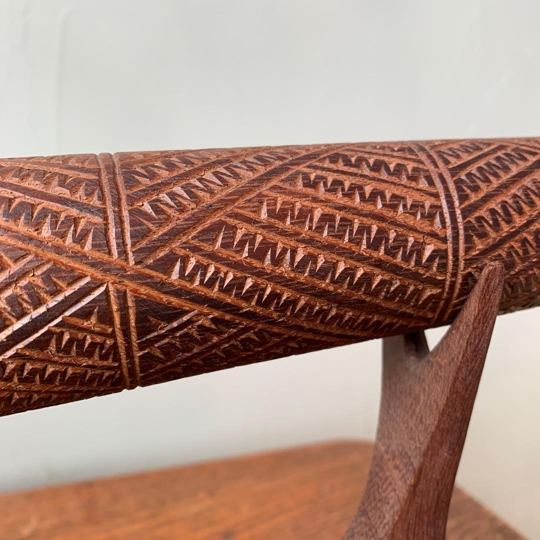 木製　木彫り　棍棒　サモア　刀掛け　土台つき　ニフォ・オティ　武器　コスプレ