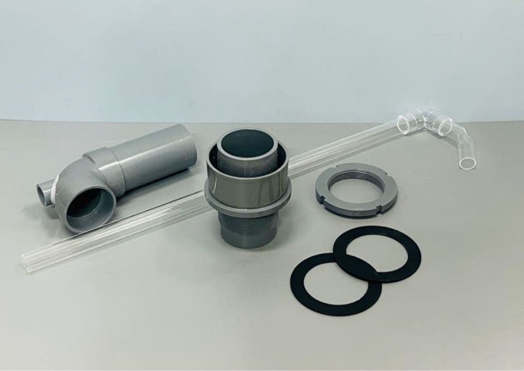 オーバーフロー加工H600用　透明三重管セット　（50Aバルソケタイプ）