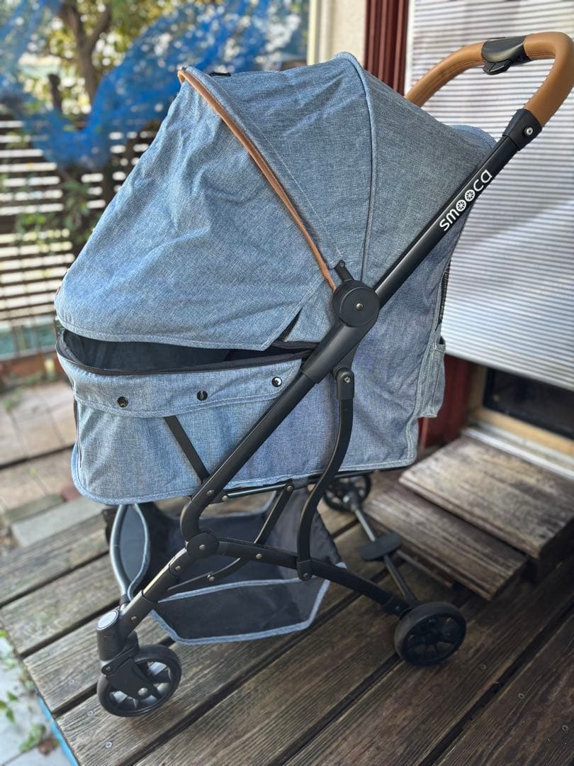 ペットパラダイスsmooca コンパクトペットカート 折り畳み デニム調