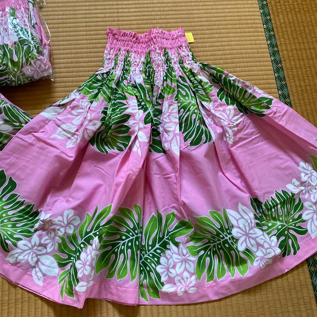 フラダンス用スカート 5枚セット ピンク