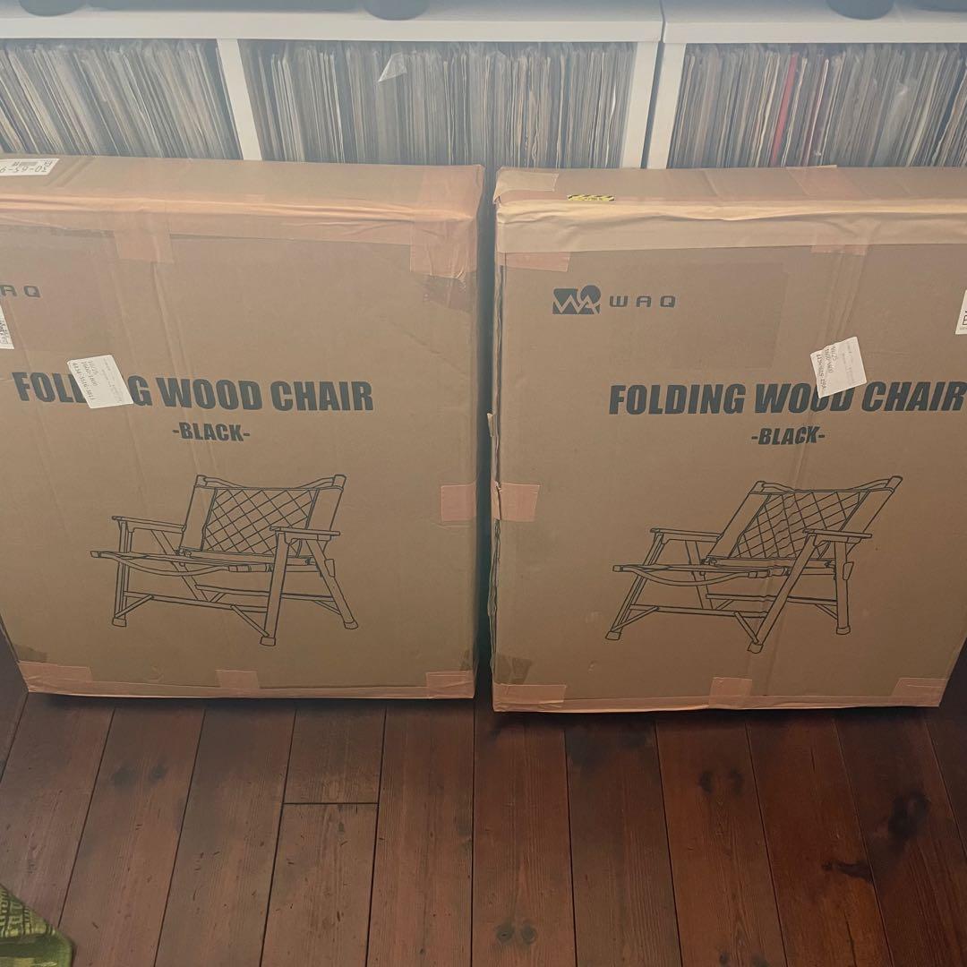 WAQ Folding Wood Chair ウッドチェア カーミットチェア 黒