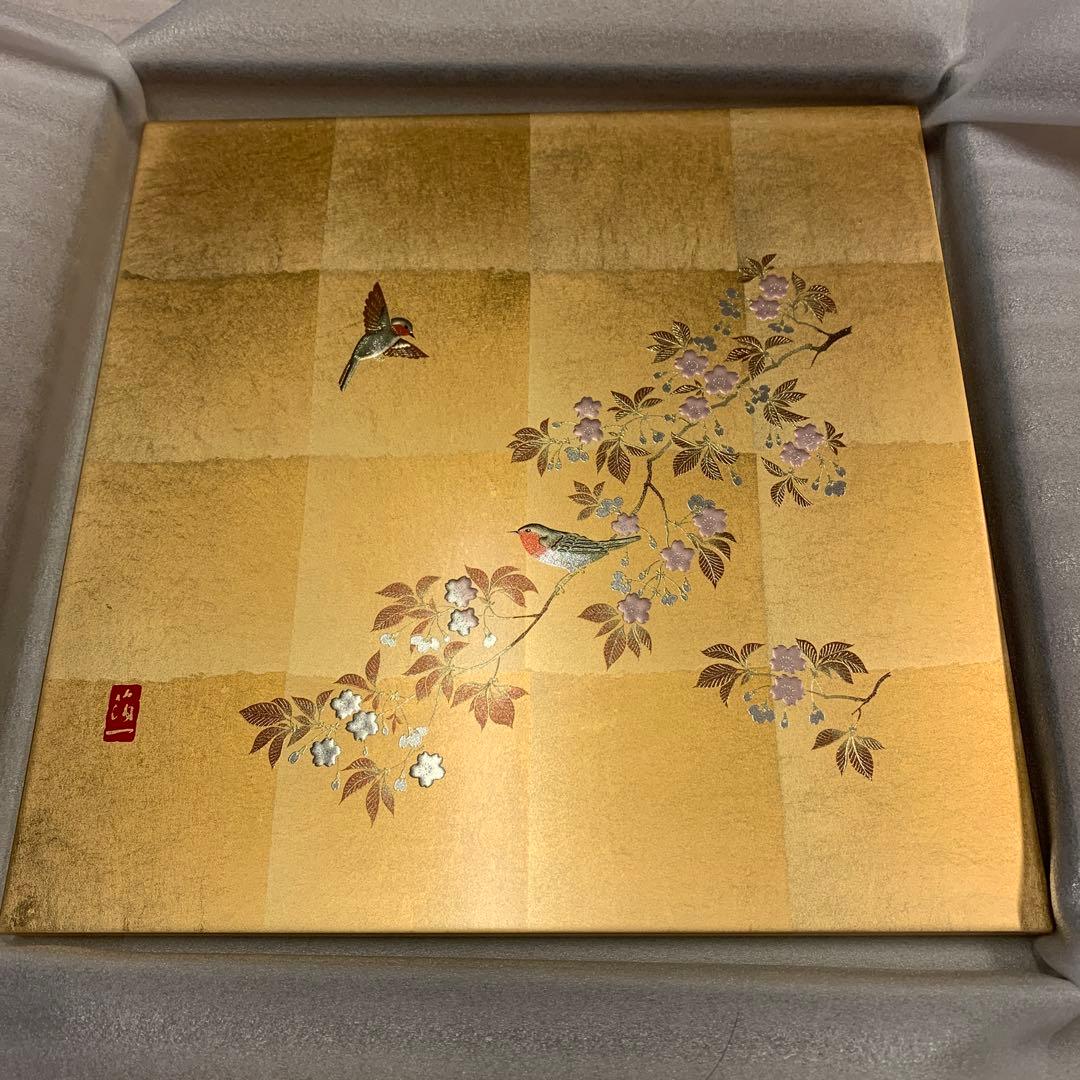 金沢箔 箔一 アートパネル 「花見鳥」