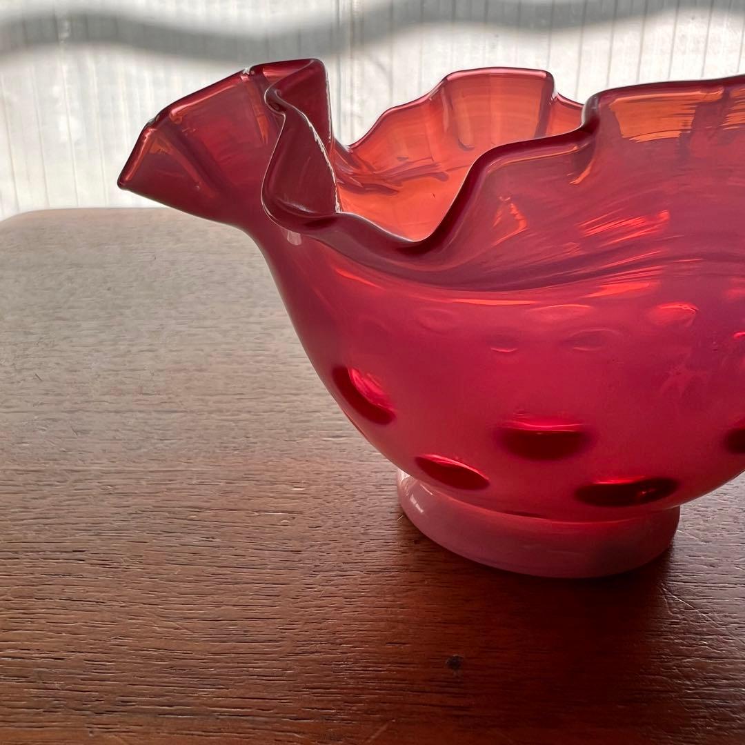 希少 フェントン ドット クランベリー フリルボール コンポート