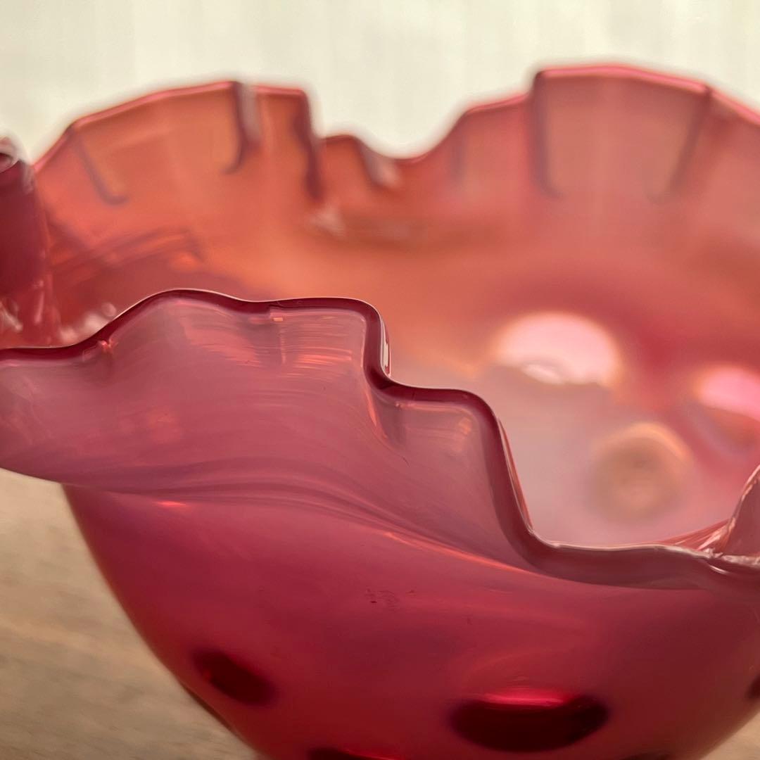 希少 フェントン ドット クランベリー フリルボール コンポート