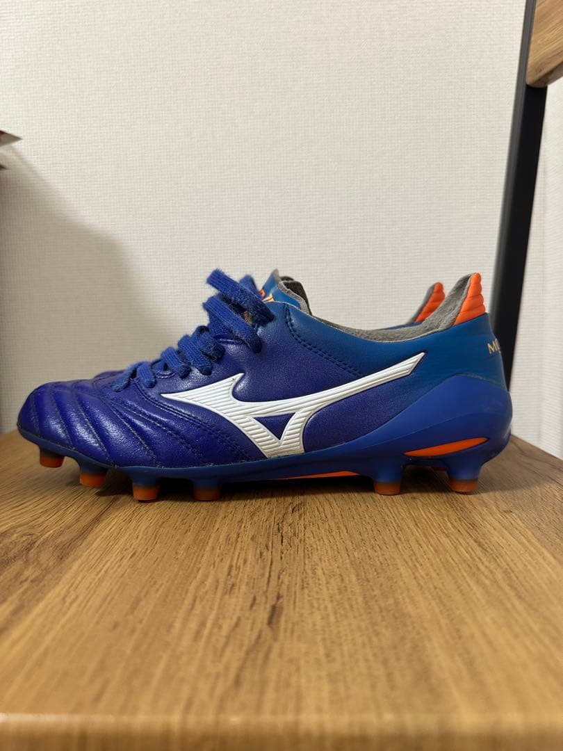 【美品】25.0cm ミズノ モレリア NEO2（ブルー×オレンジ）