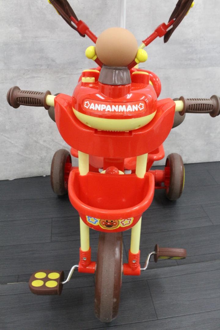 ▲ジョイパレット おでかけ三輪車 おしゃべりアンパンマン SP 押し棒付き