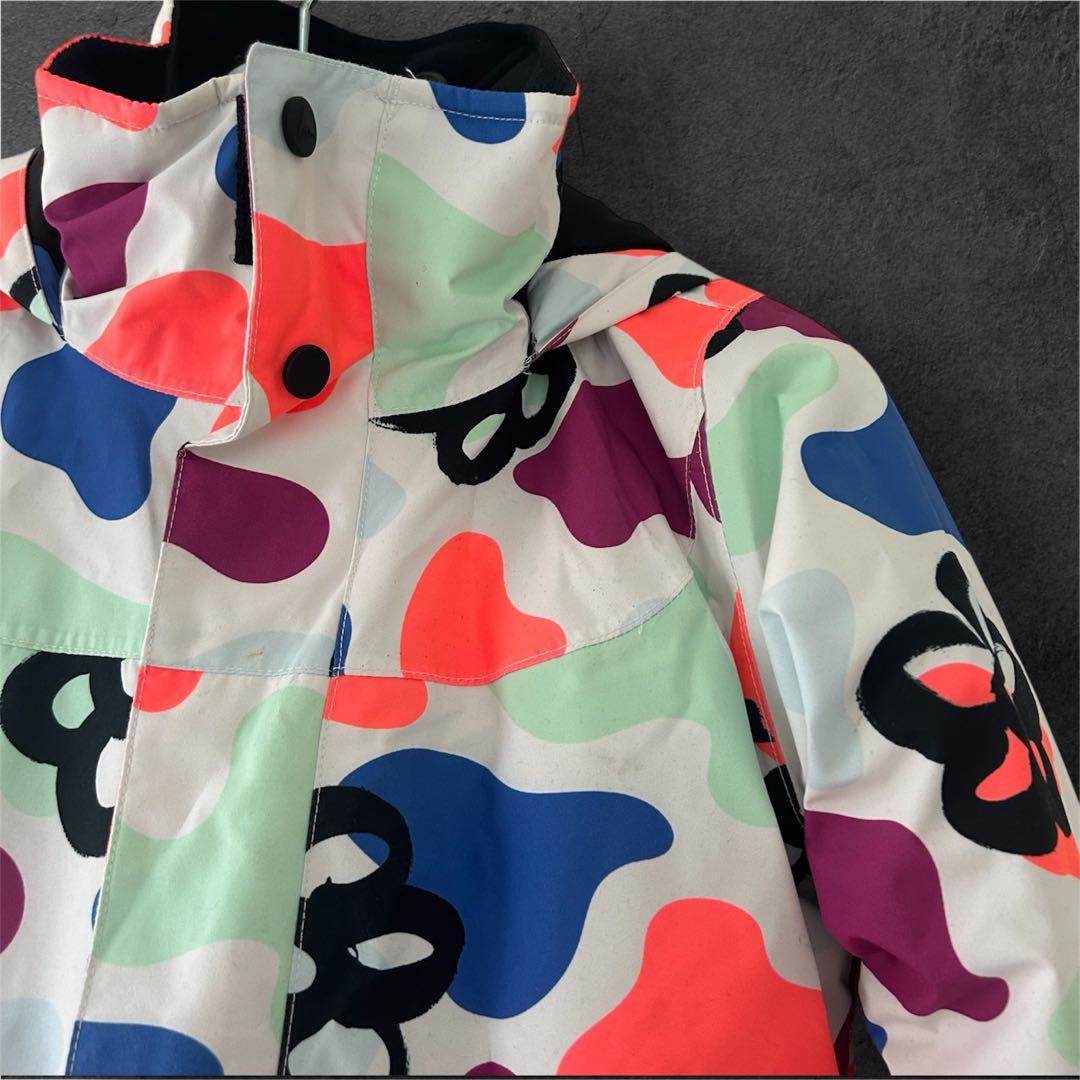 キッズ　BURTON スノーウェア上下セット 130 S 花柄 撥水 防寒