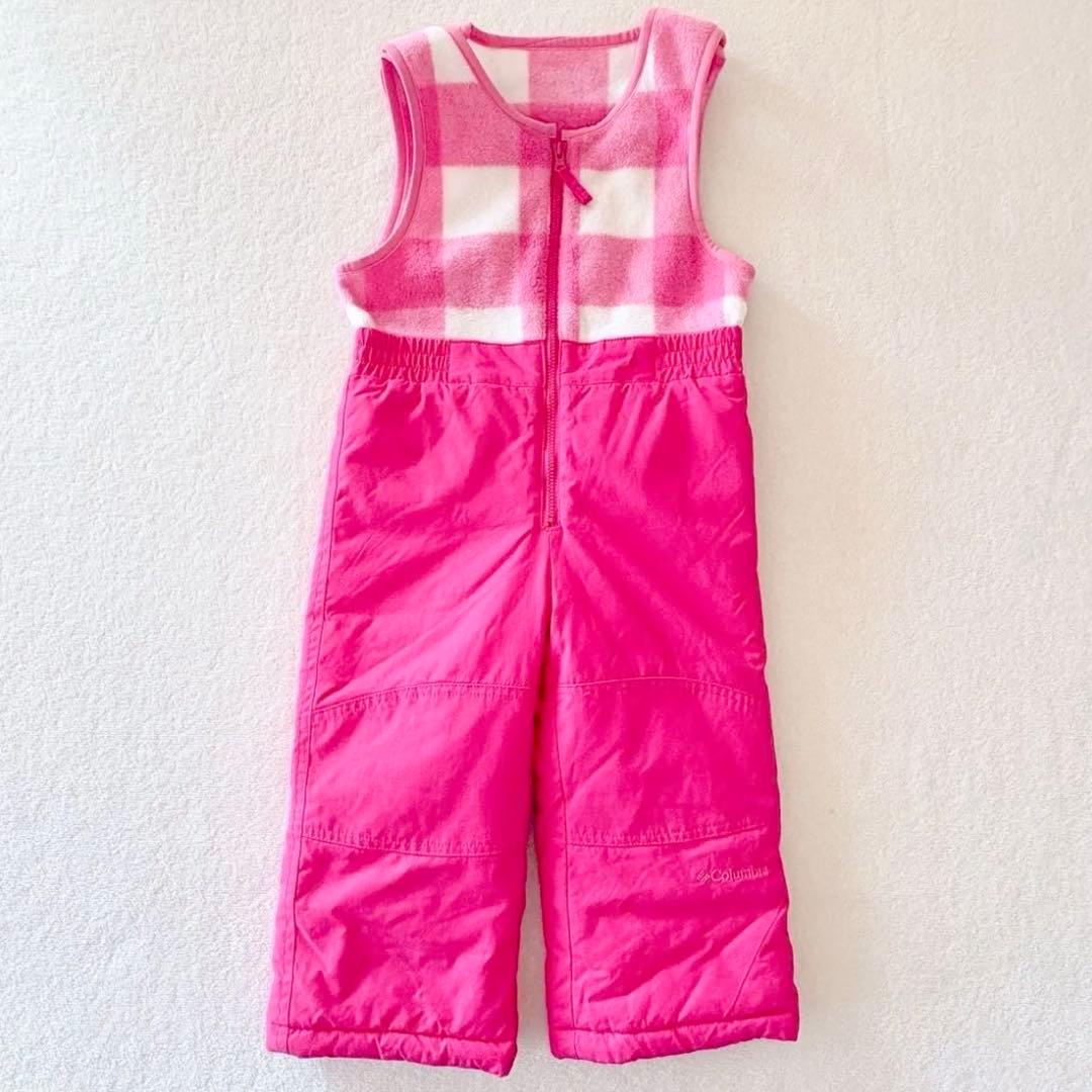 極美品　100 スノーウェア　防寒　上下 ピンク 女の子 キッズ　コロンビア