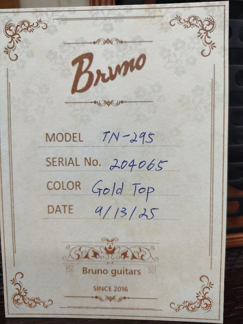 bruno guitars tn−295 goldtop
