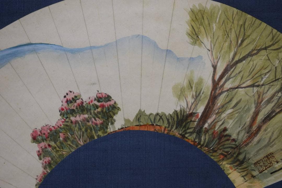 模写/児玉希望/扇面風景図/布袋屋掛軸HF-599