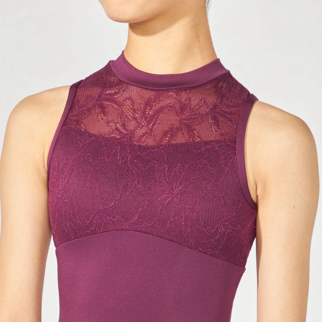 美品⭐︎チャコット ハイネックレオタード プラム150