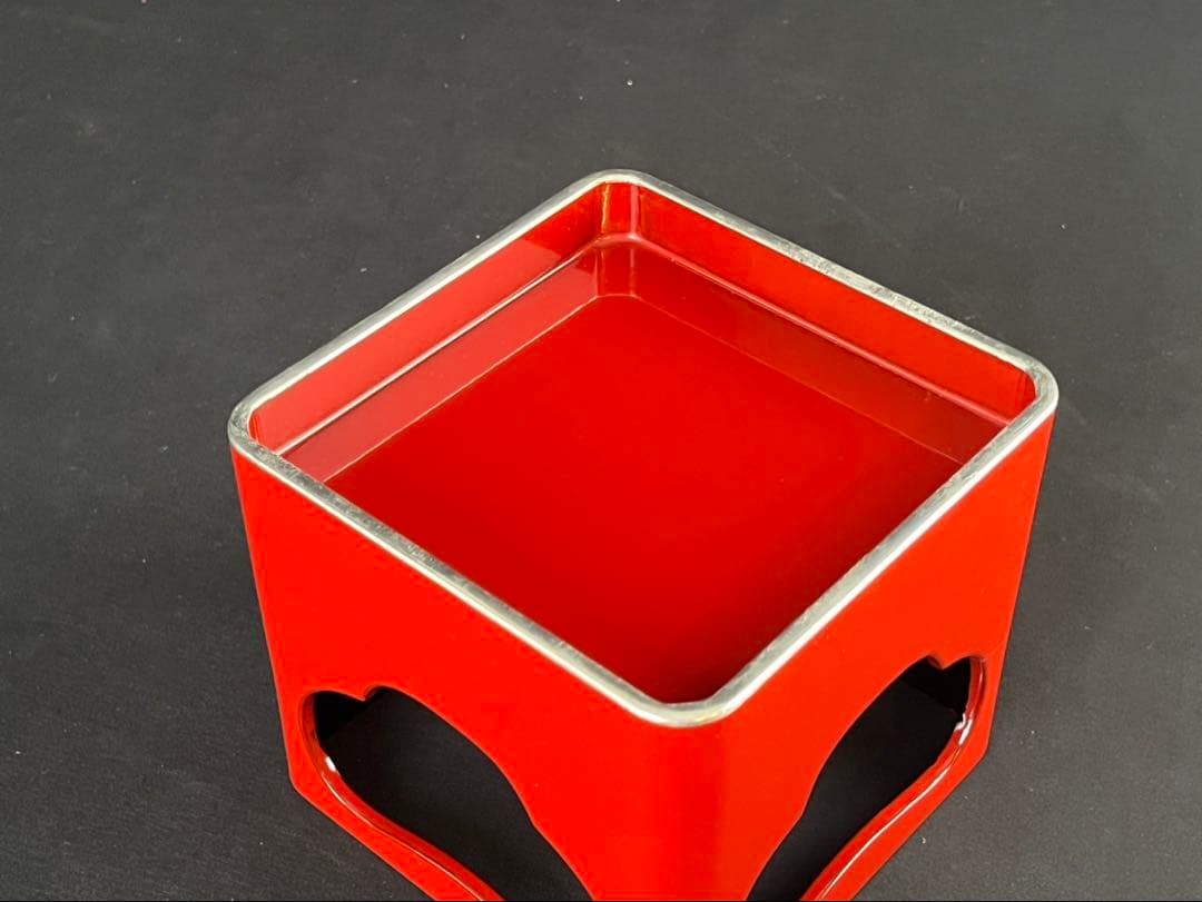 朱塗 屠蘇器・重箱セット 木製漆器 松竹梅 沈金 縁起柄 長寿 共箱