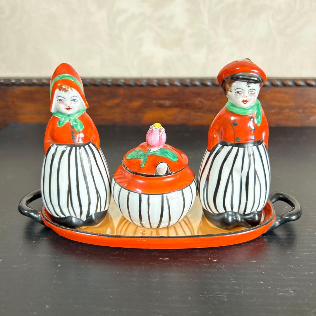 オールドノリタケ　ダッチ人形　 ソルト&ペッパー　4点セット