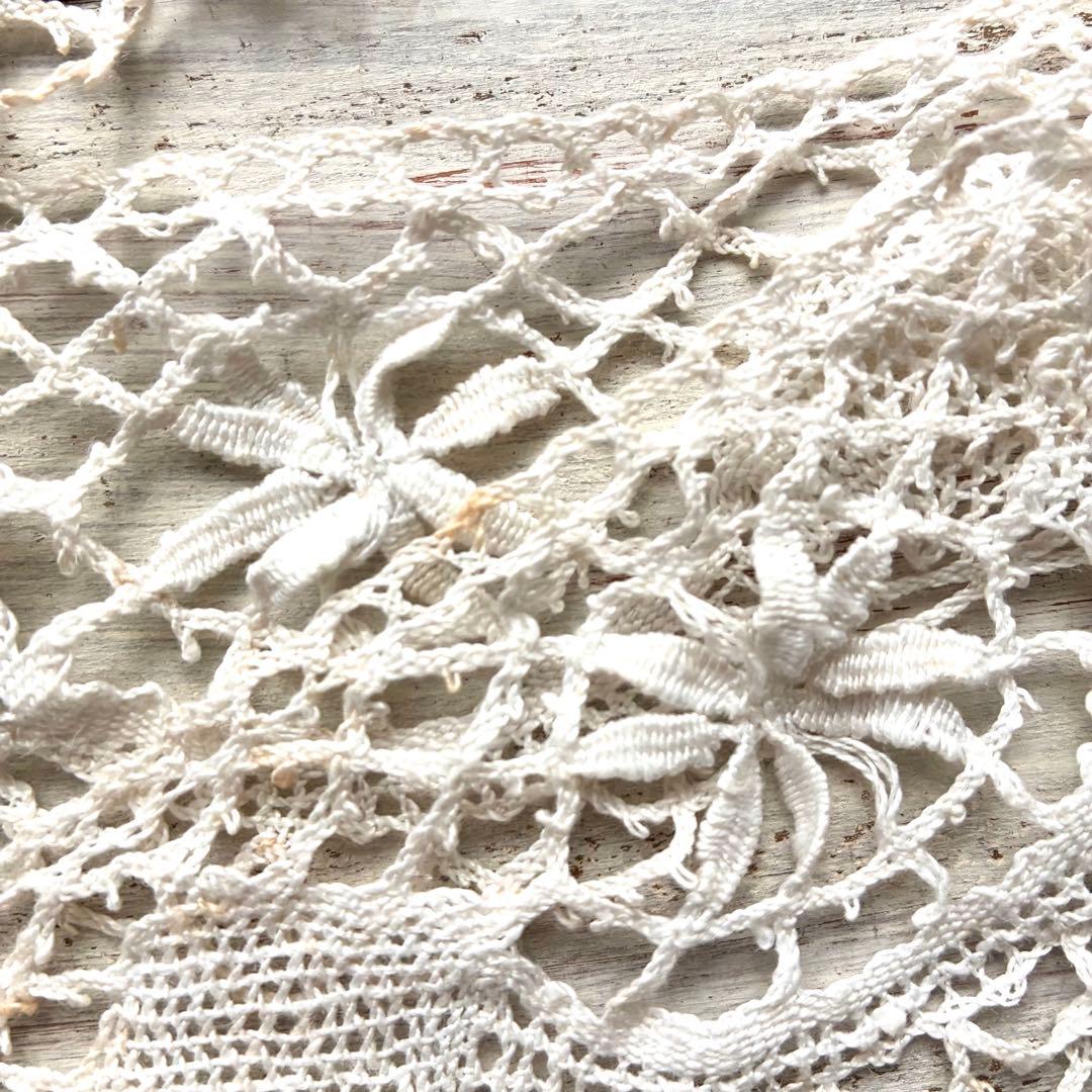 フランスアンティークレース　ボビンレース　付け襟　インテリア雑貨　手芸雑貨