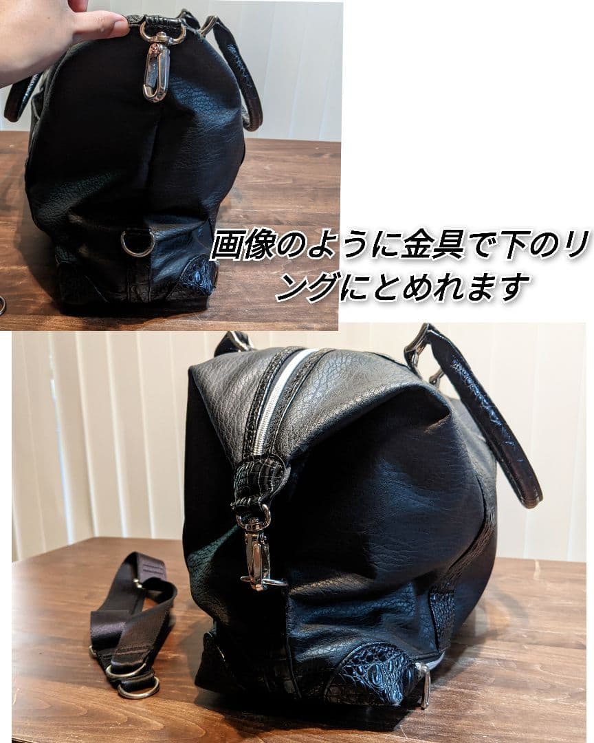 ブラック&ホワイト　ゴルフ　2way　トートバッグ　ショルダーバッグ　靴入れ