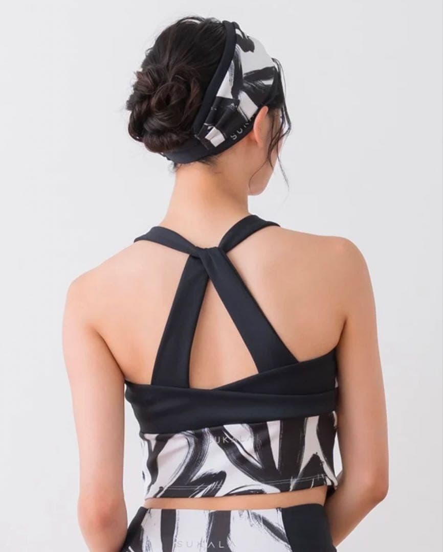 スカーラ　ハートプリントホルダーネックブラトップ　S 新品未使用　LAVA