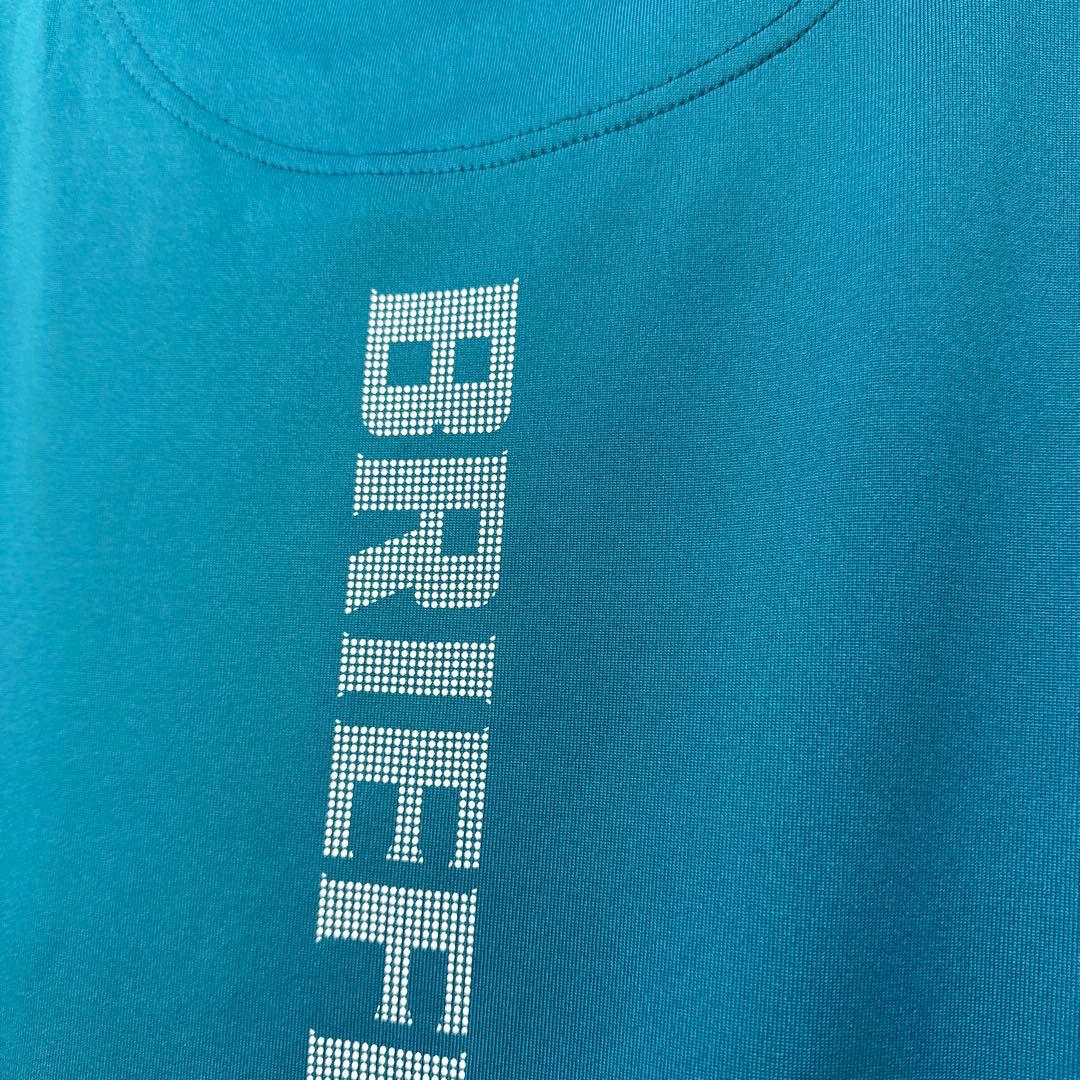 BRIEFING モックネック 半袖Tシャツ ブルー　L