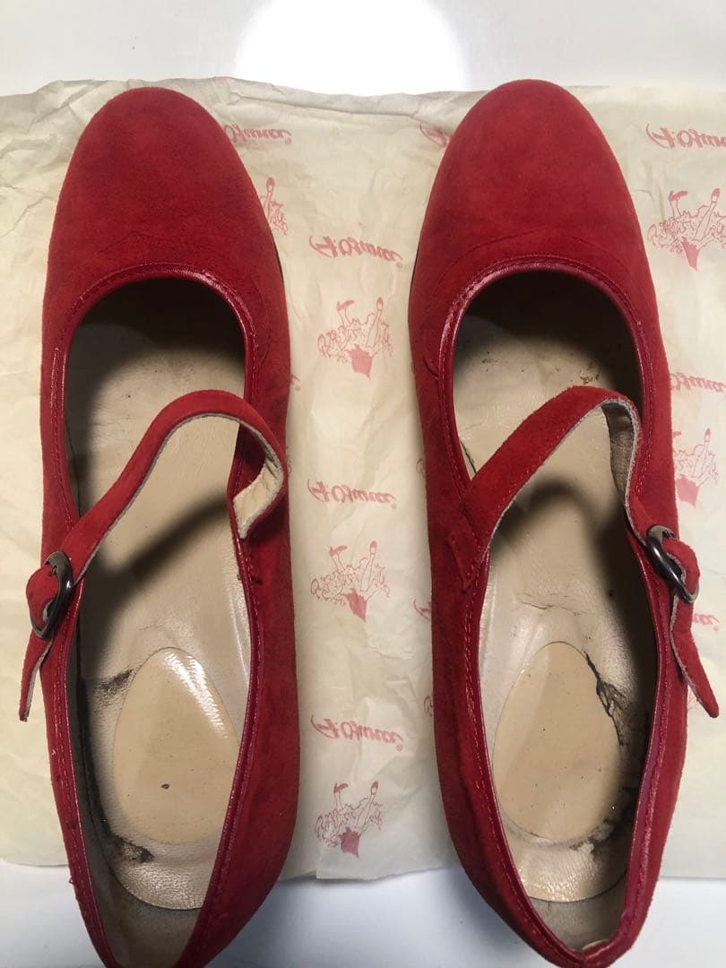 フラメンコ靴 39 オスーナプロベルトスエード赤